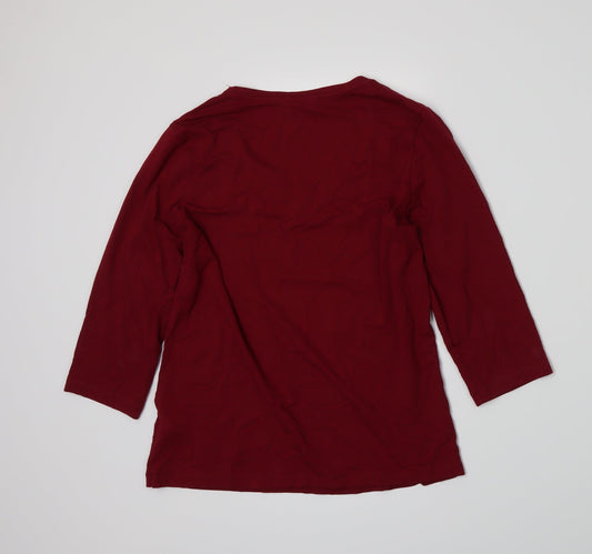 Marks and Spencer Womens Red Basic T-Shirt Size 12