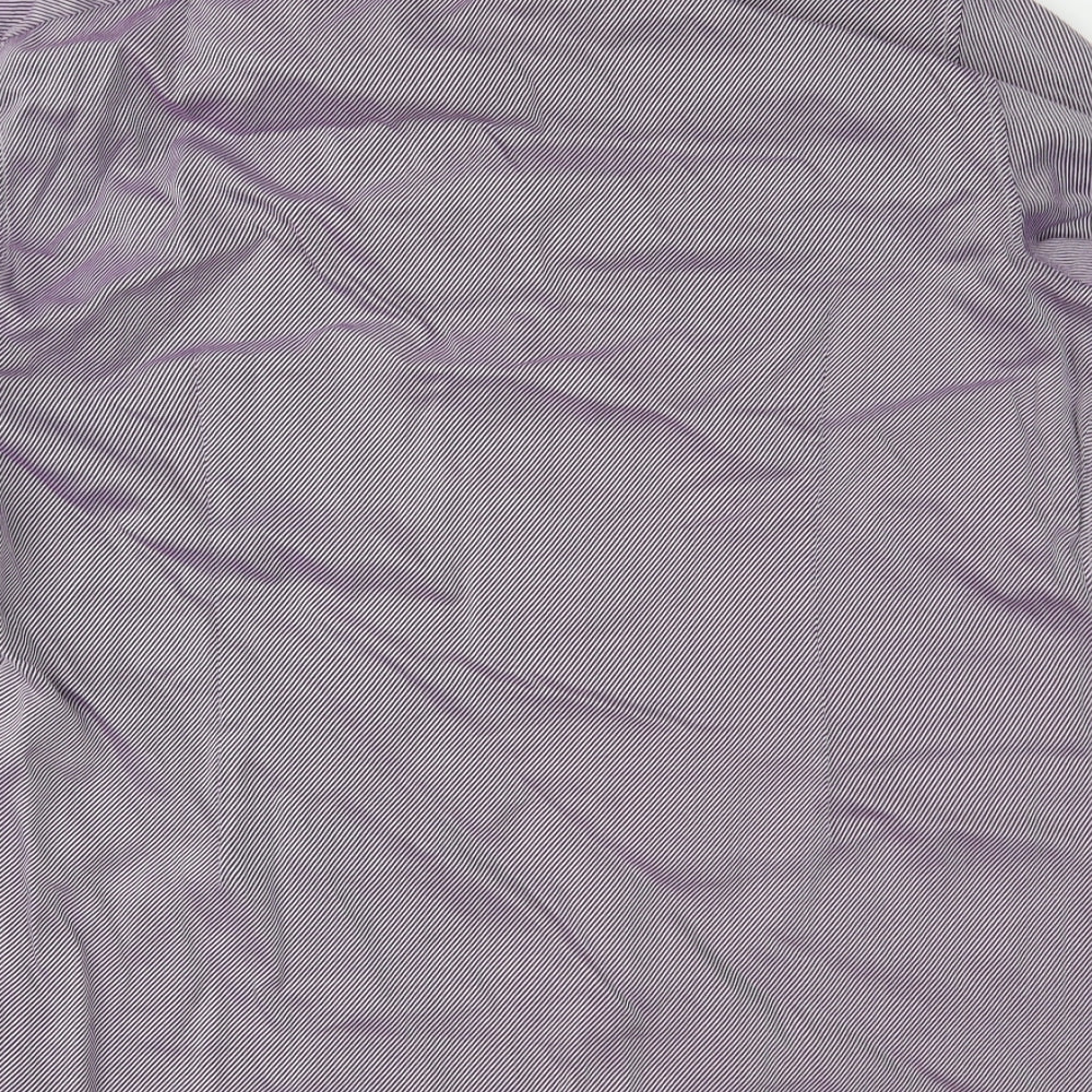 Mens UK Size 18 Marks and Spencer Purple Button-Up Long Sleeve Casual Shirt