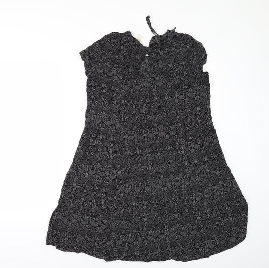 H&M Womens Black Geometric A-Line Size 8