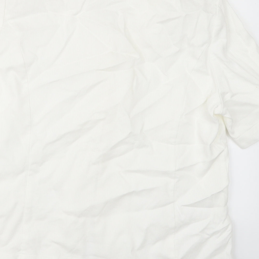 Frankenwalder Womens Ivory Tunic Button-Up Size 10