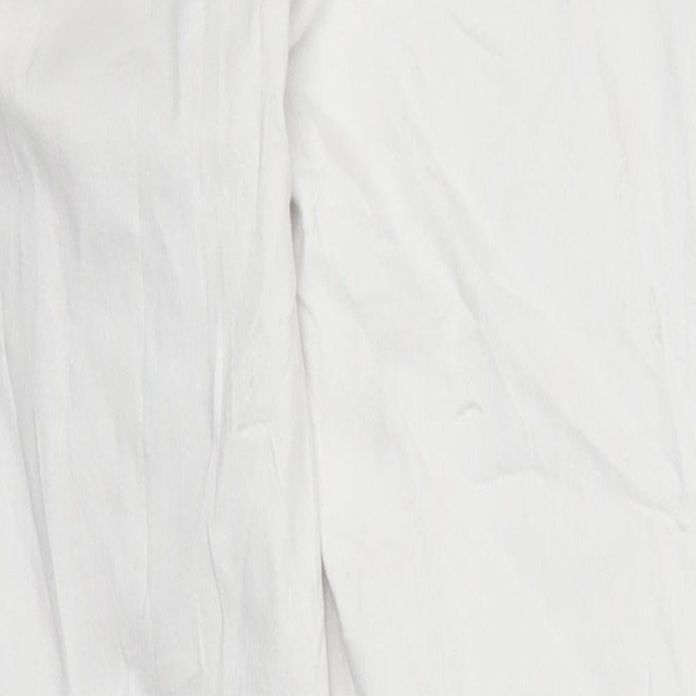 Bershka Womens White Denim Cropped Jeans Size 6 L25 in