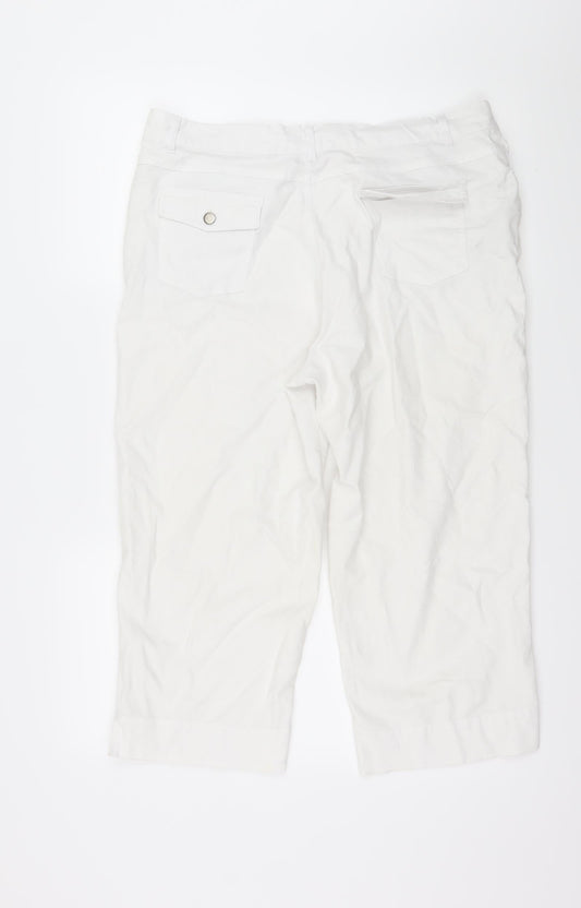 Epilogue Womens White Cropped Trousers Size 16 L21 in