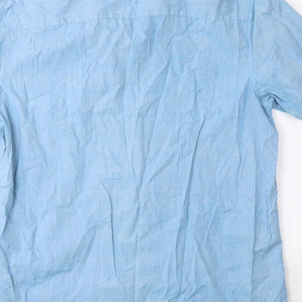 Topman Mens Blue Button-Up Size L