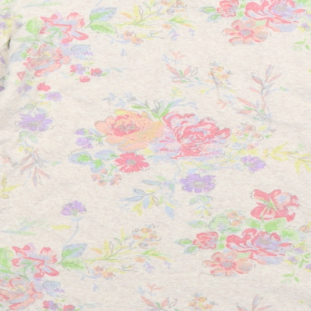 NEXT Girls Beige Floral Pullover Sweatshirt Size 9 Years