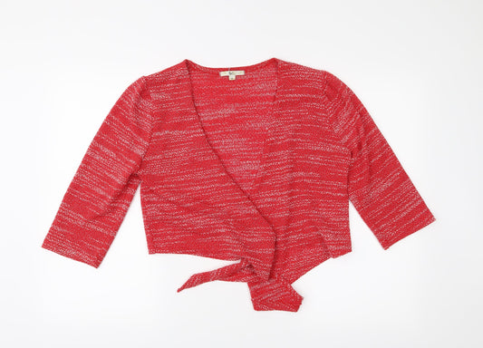 Klass Womens Red Cardigan Jumper Size M - Cropped