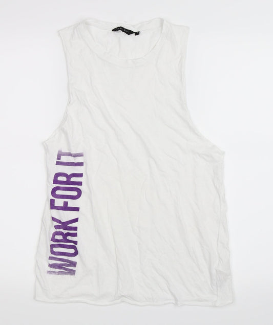 Womens UK Size 8 Newlook White Basic Tank