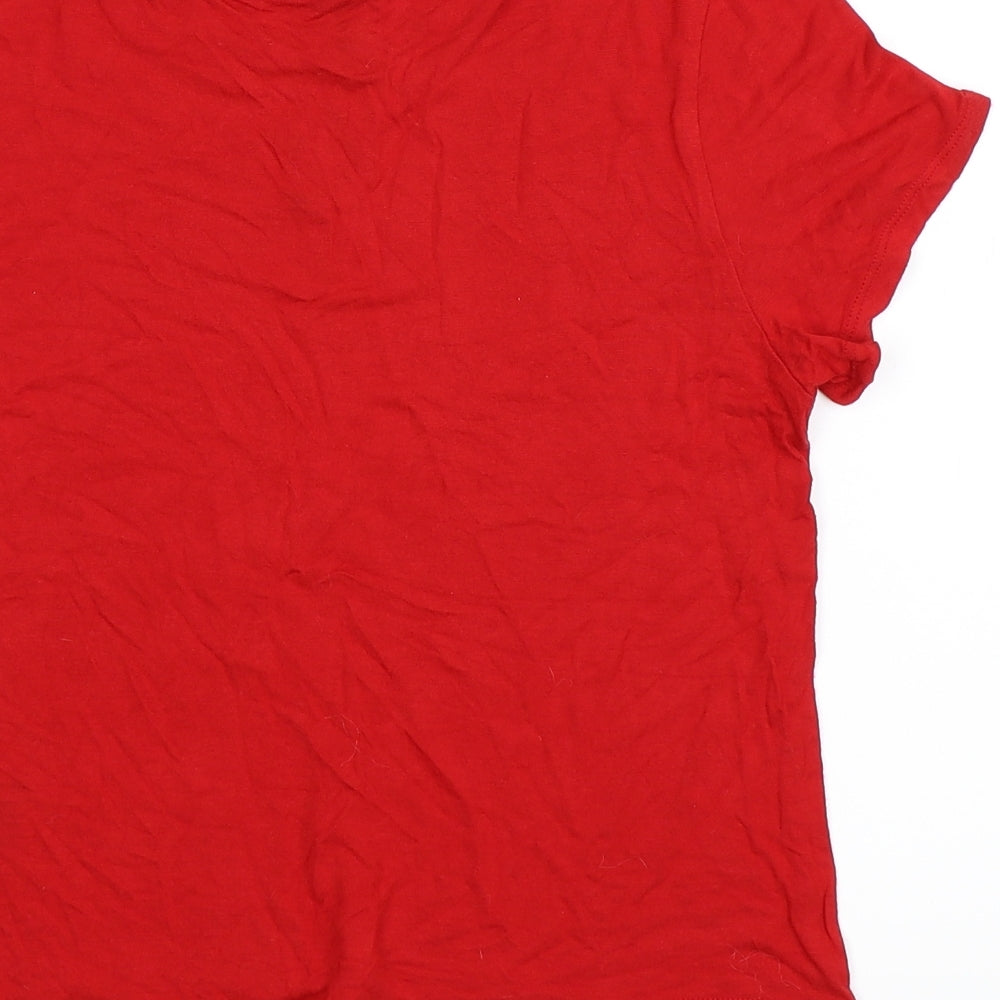 H&M Womens Red Basic T-Shirt Size S