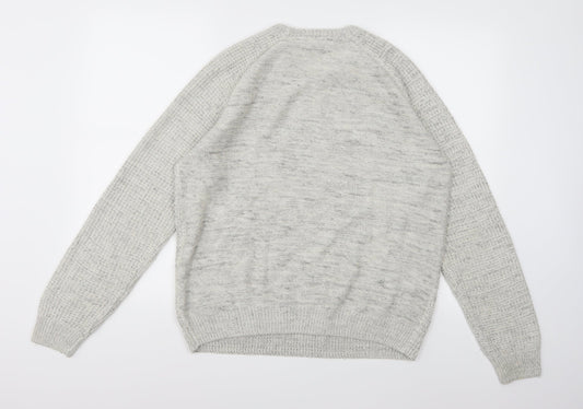 Cedar Wood State Mens Grey Knit Pullover Jumper Size S