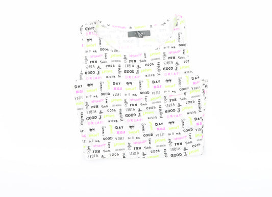 Womens UK Size XS Primark White Cropped Tank