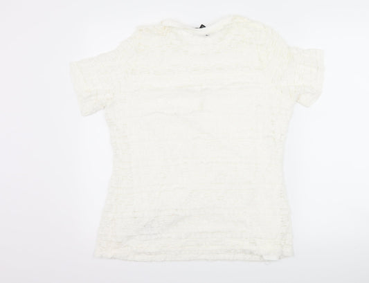 Womens UK Size 14 Dorothy Perkins White Basic T-Shirt