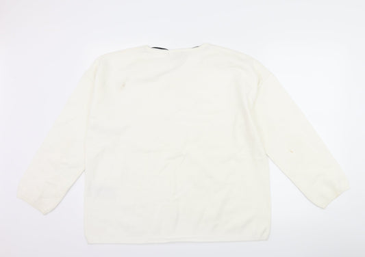 Selected Femme Womens White Pullover Jumper Size XL