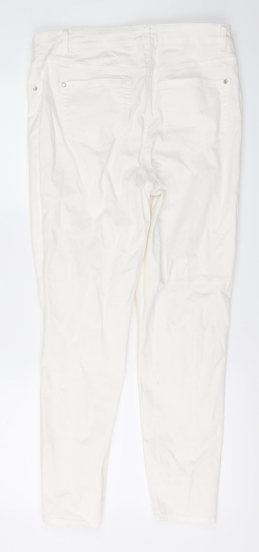 Denim Womens White Skinny Jeans Size 14 L27 in