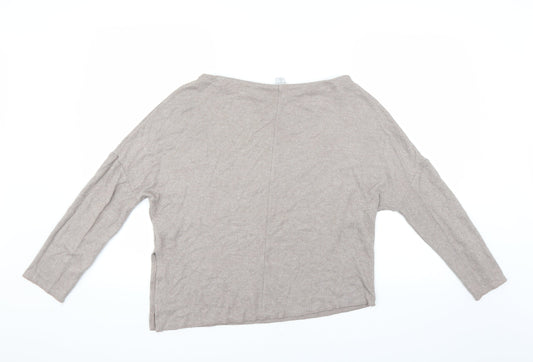 Amisu Womens Brown Pullover Jumper Size S - Assymetric