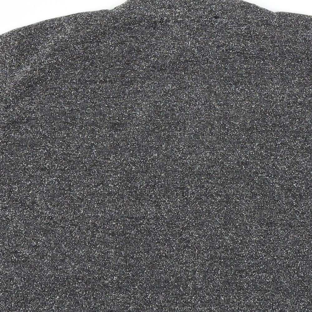 Womens UK Size S Cooperative Black Cropped T-Shirt