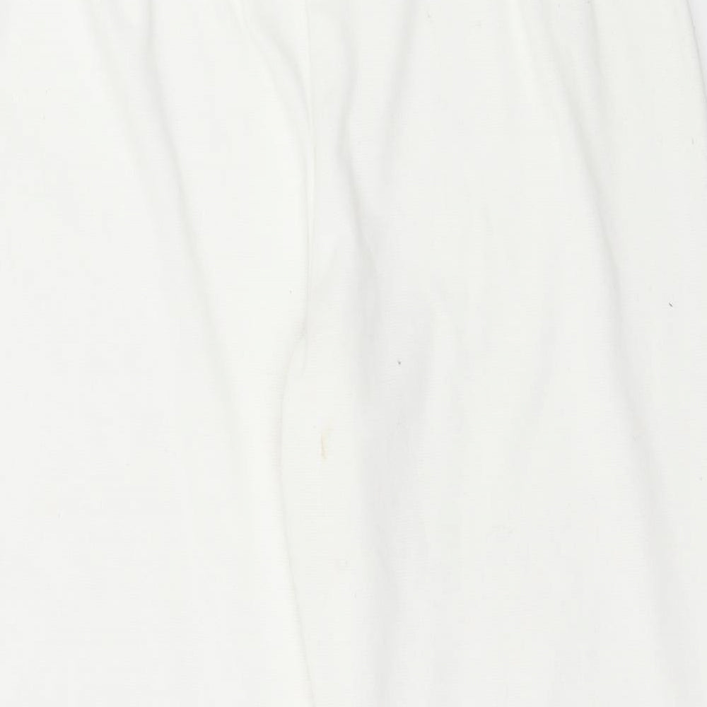 Anthology Womens White Jersey Trousers Size 16 L21 in