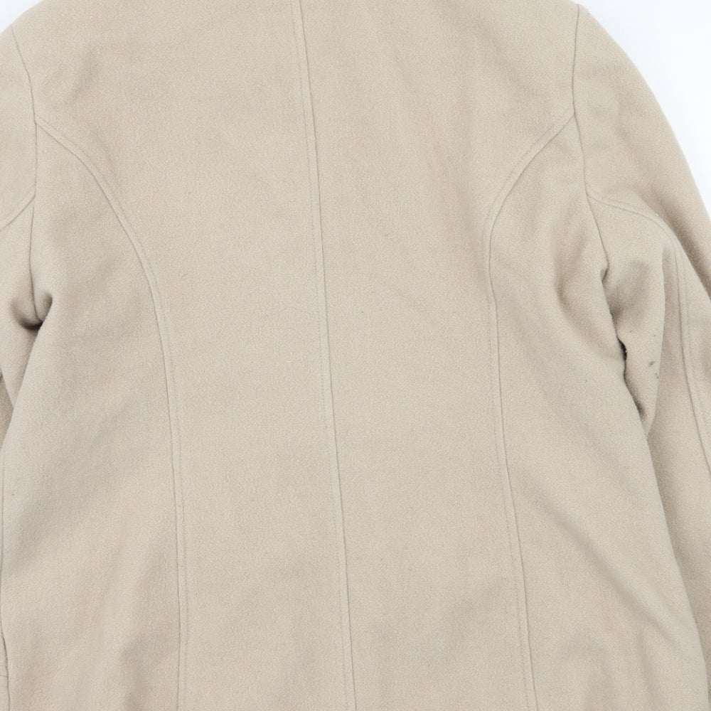 Klass Womens Ivory Pea Coat Coat Size 16