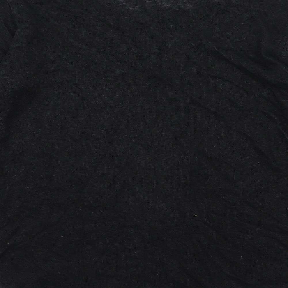 Zara Womens Black Floral Knit Pullover Jumper Size S