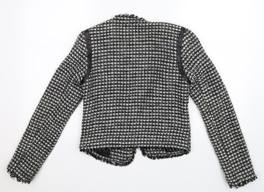 Warehouse Womens Grey Check  Jacket Blazer Size 8