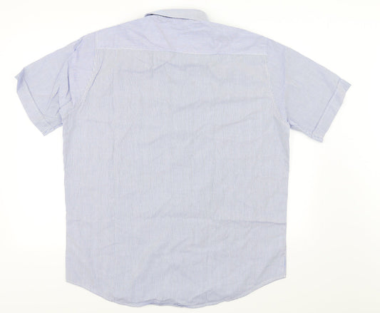 Mens UK Collar Size 42 Preworn Smart Blue Dress Shirt