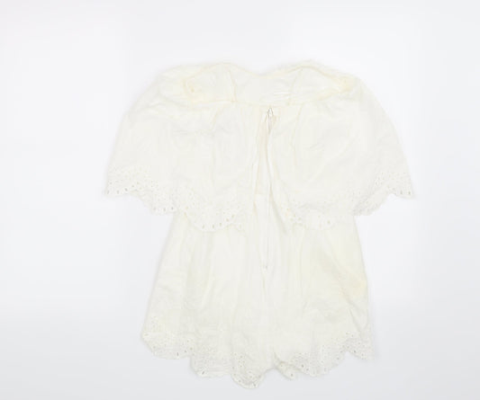 H&M Womens White   Playsuit One-Piece Size 8