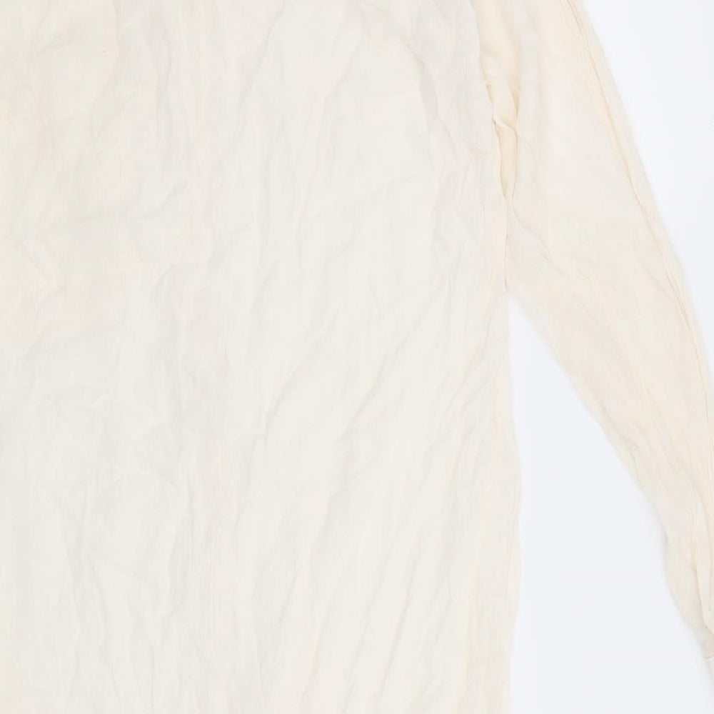 Womens UK Size S FOREVER 21 Beige Basic Button-Up