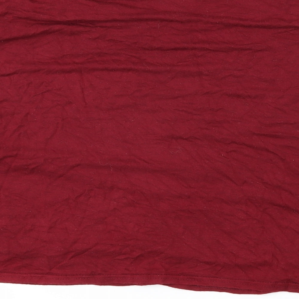 Boohoo Womens Red Basic Blouse Size 14