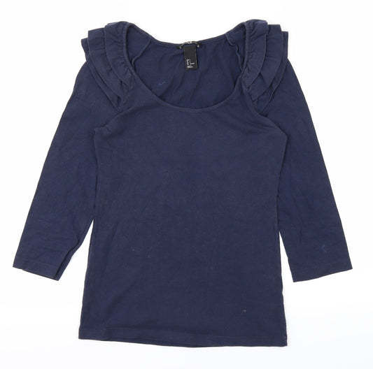 Womens UK Size S H&M Blue Basic T-Shirt