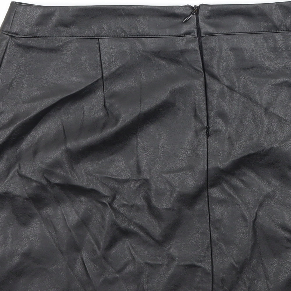 Boohoo Womens Black A-Line Skirt Size 8