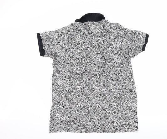 Cedar Wood State Mens Black Polka Dot Polo Size L