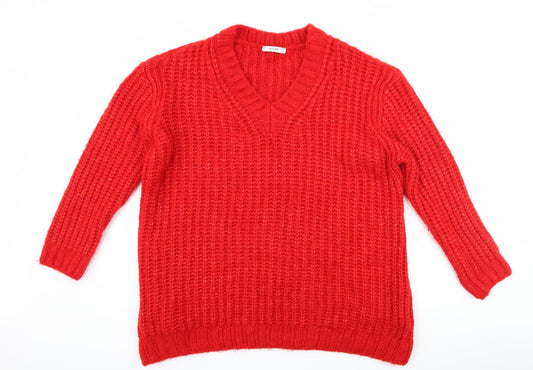 Mango Womens Red Pullover Jumper Size S