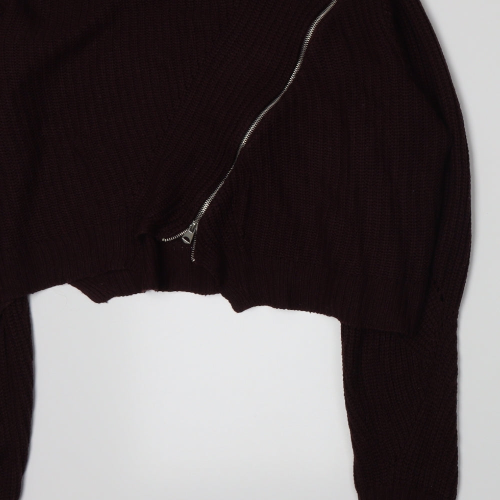 Topshop Womens Red Full Zip Jumper Size 10