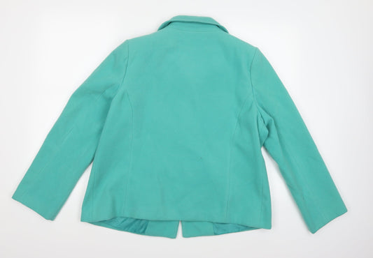 BM Womens Green Pea Coat Coat Size 16