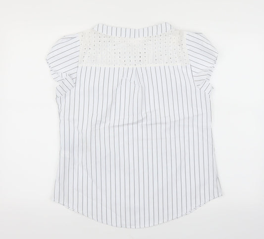 Womens UK Size L Preworn White Basic Blouse