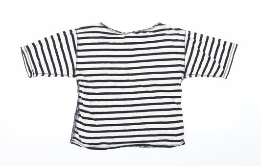 Gap Womens Blue Striped Basic T-Shirt Size XS