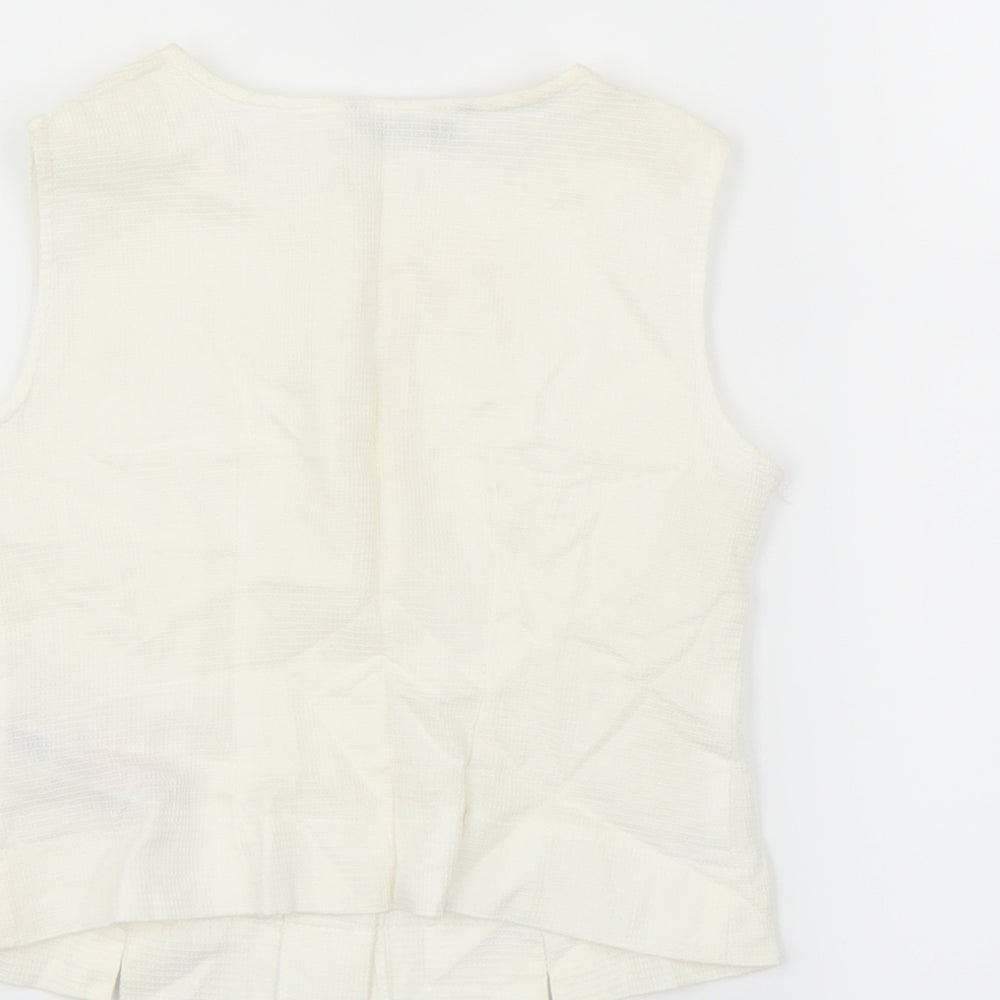 Marks and Spencer Girls Ivory Basic Blouse Size 6 Years