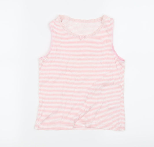 Debenhams Girls Pink Striped Basic Tank Size 12-13 Years