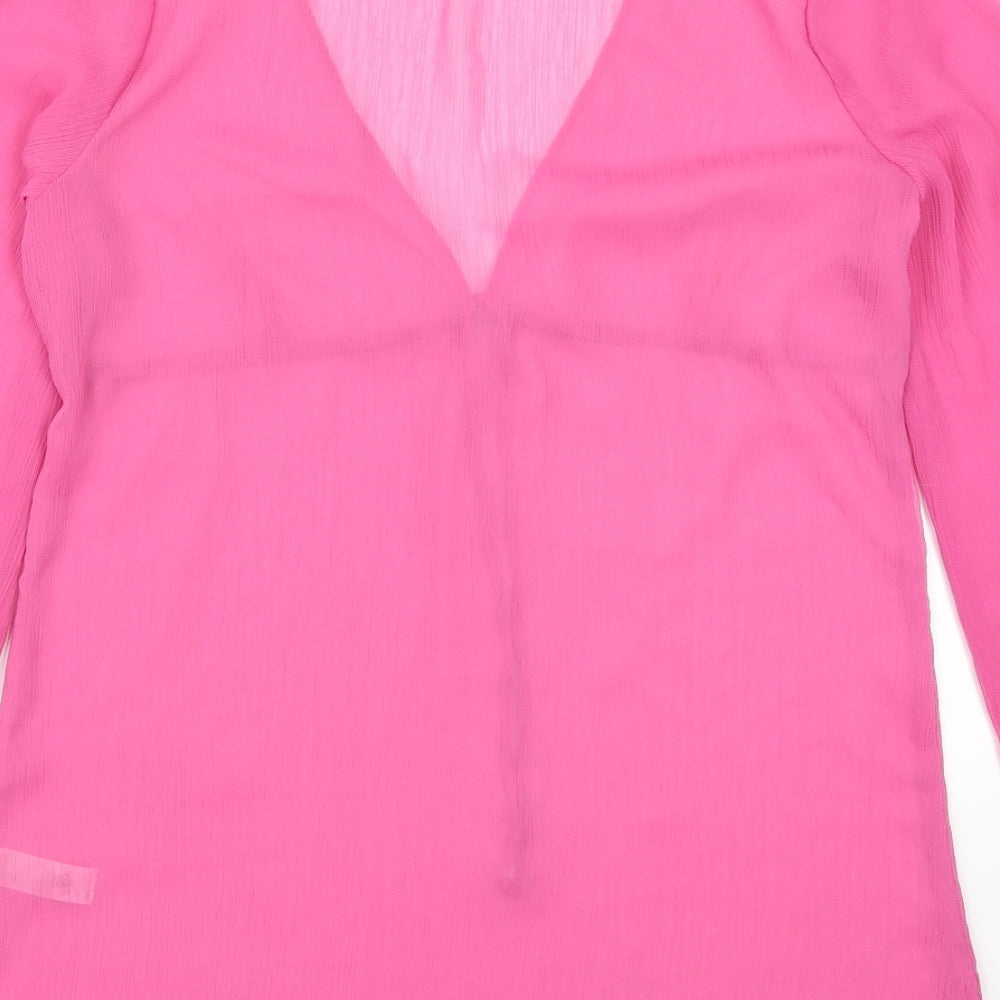 Womens UK Size 10 Debenhams Pink Basic Blouse