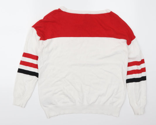 Preworn Mens Red Striped Pullover Jumper Size M - Welcome to the City of Champions