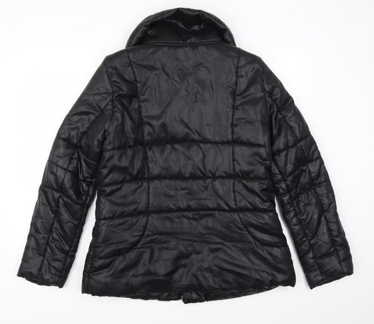 Promod Womens Black Quilted Coat Size 14