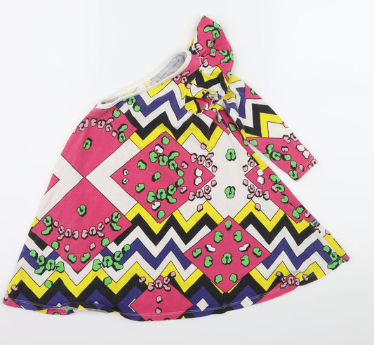 The Brand Girls Multicoloured Geometric Jersey Fit & Flare Size 12-18 Months