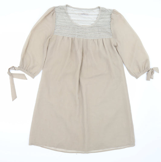 Darling Womens Beige Rayon A-Line Size XS