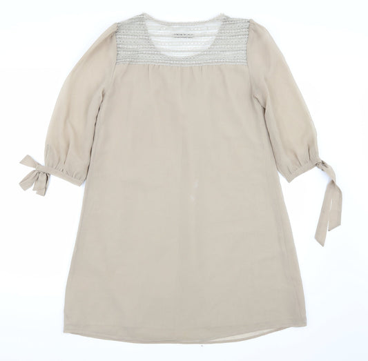 Darling Womens Beige Rayon A-Line Size XS