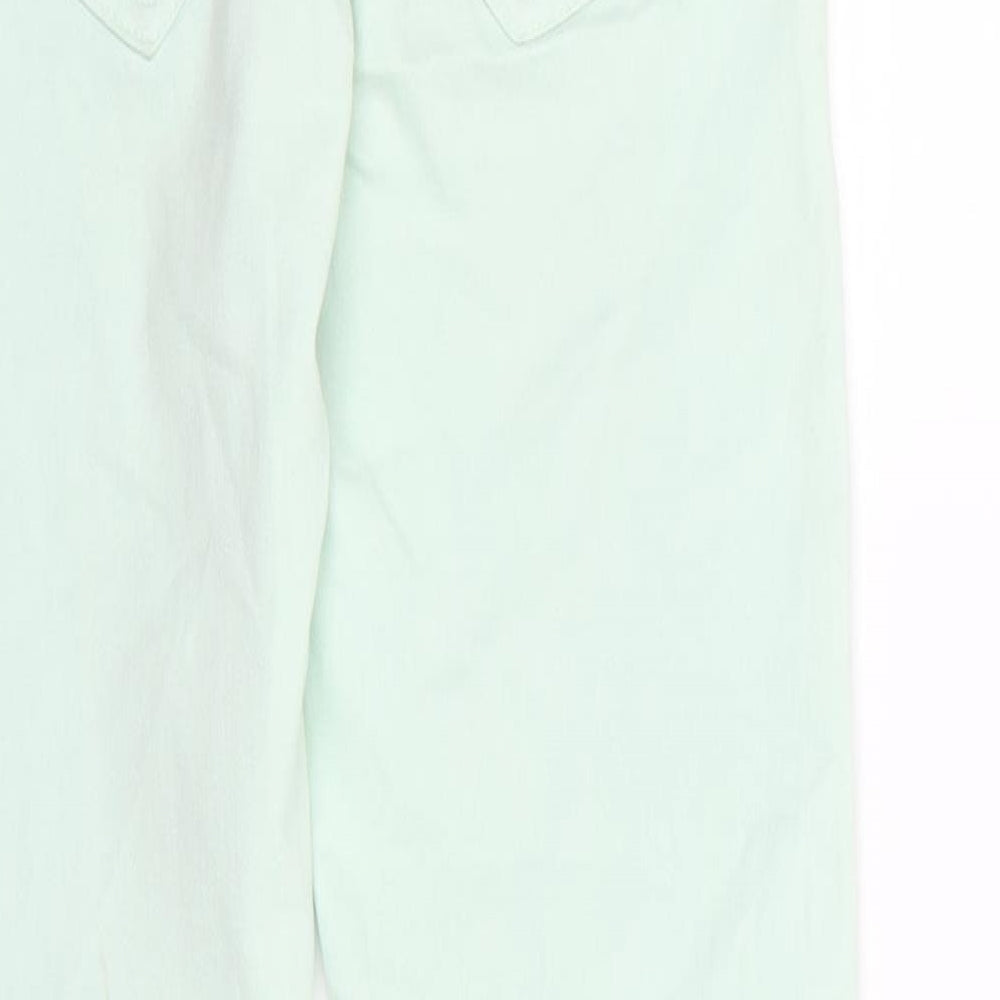 Bershka Womens Green Denim Skinny Jeans Size 8 L29 in