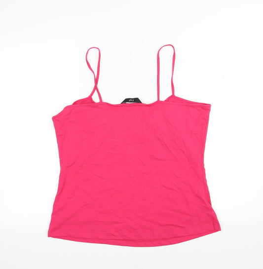 F&F Womens Pink Floral Jersey Basic Tank Size 16