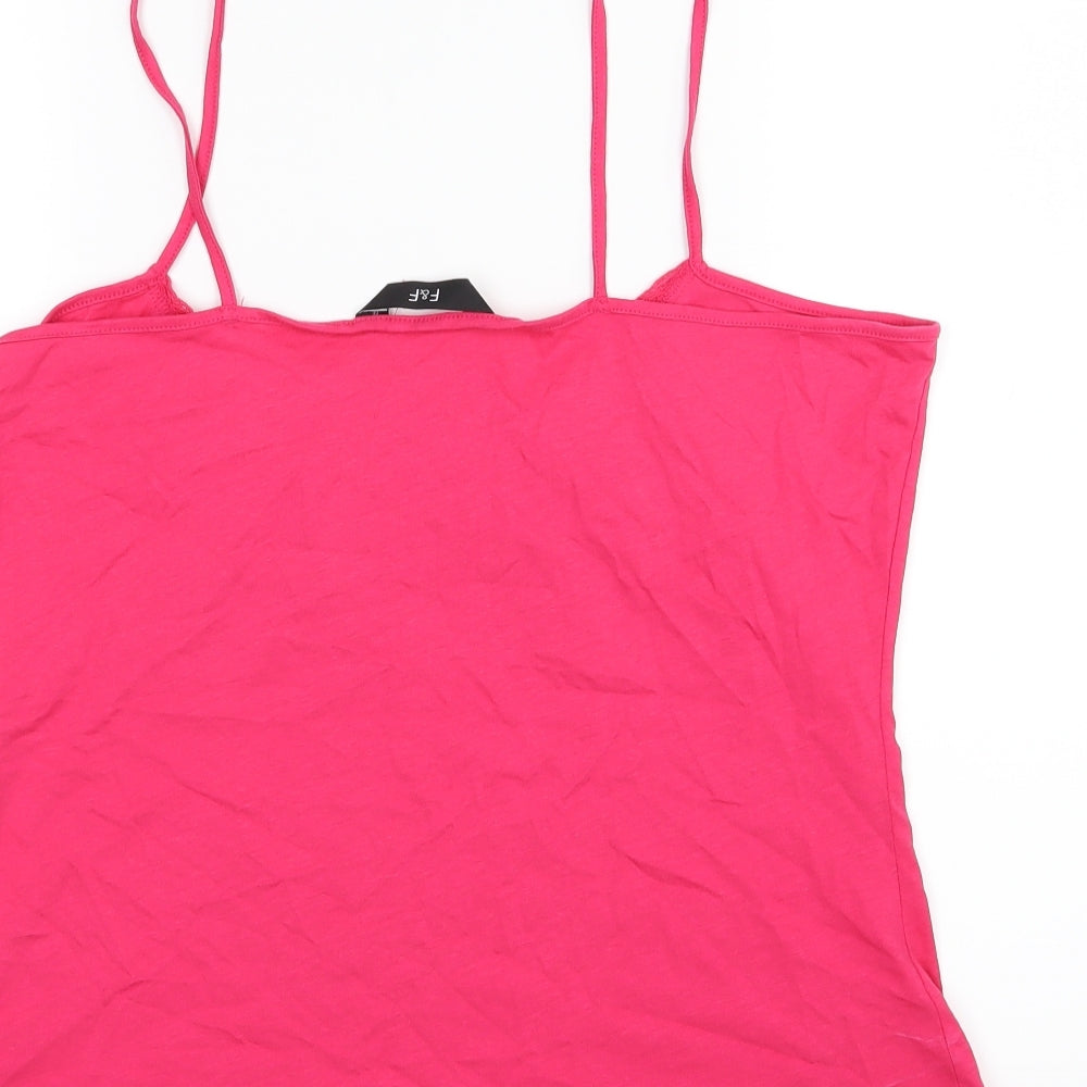 Womens UK Size 16 F&F Pink Basic Tank