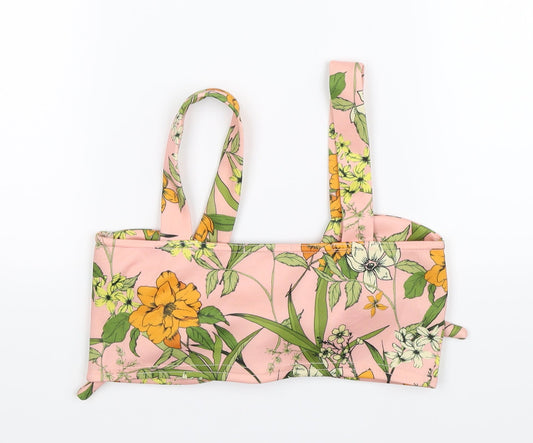 PRETTYLITTLETHING Womens Pink Floral Basic Tank Size 10