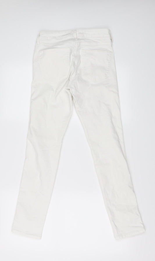 Womens UK Size 27 in H&M Regular Fit Skinny Ivory Jeans