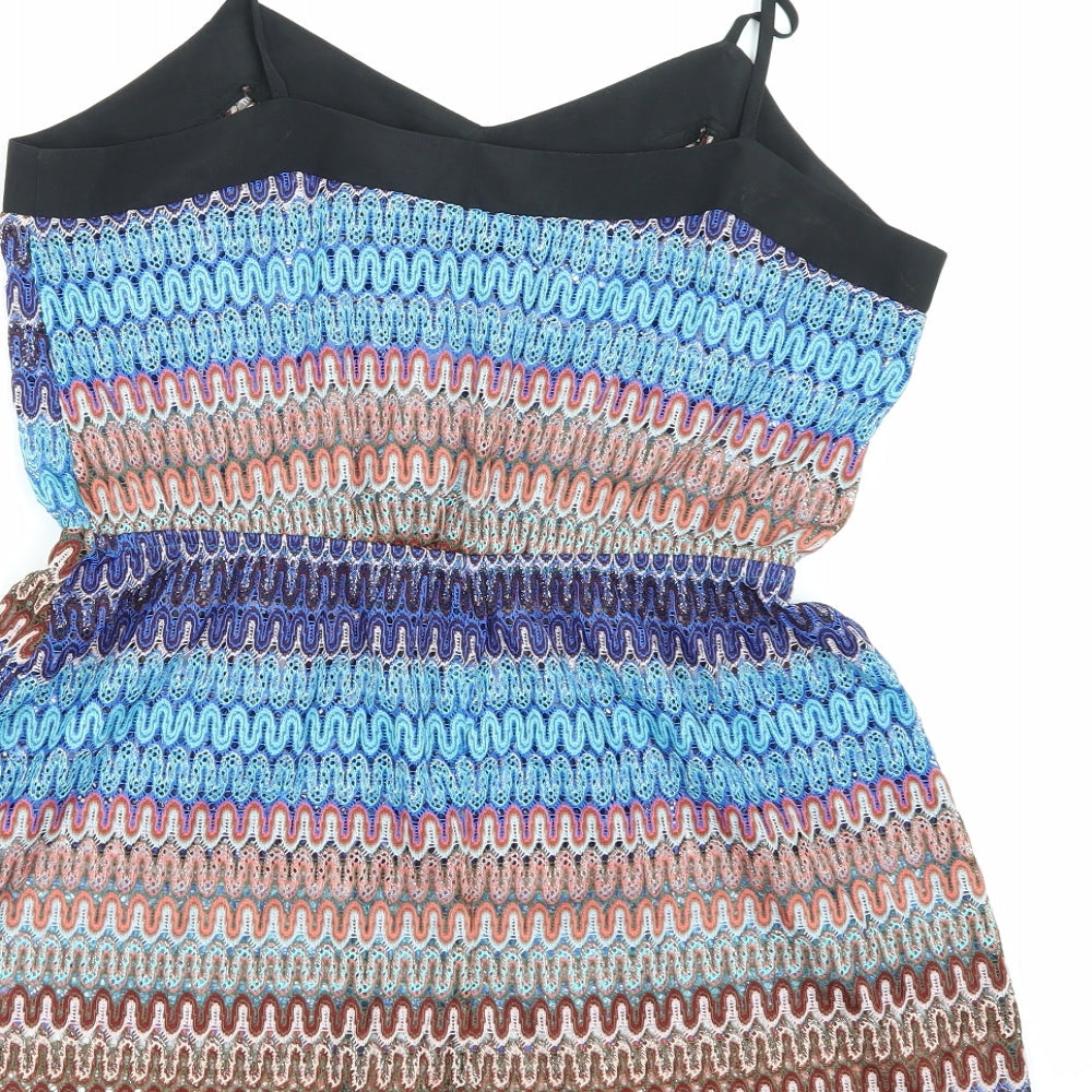 Topshop Womens Blue Striped Playsuit One-Piece Size S