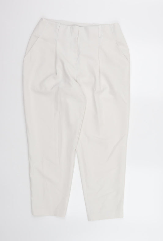 Womens UK Size 10 New Look Regular Fit White Trousers