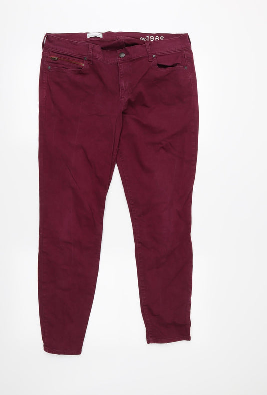 Womens UK Size 10 Gap Regular Fit Jegging Purple Jeans